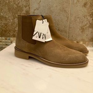 Zara suede leather Chelsea boots